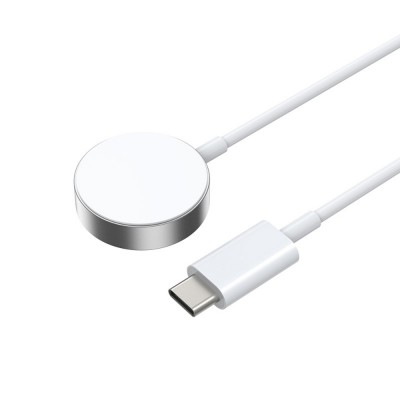 Безжично магнитно зарядно за часовник Apple iWatch BWOO 5W WL-18 с Type-C кабел, Бял
