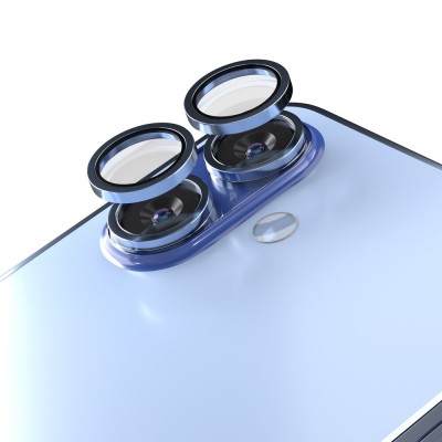 Etteri протектор метални рингове за задна камера за iPhone 17 (6.3), син