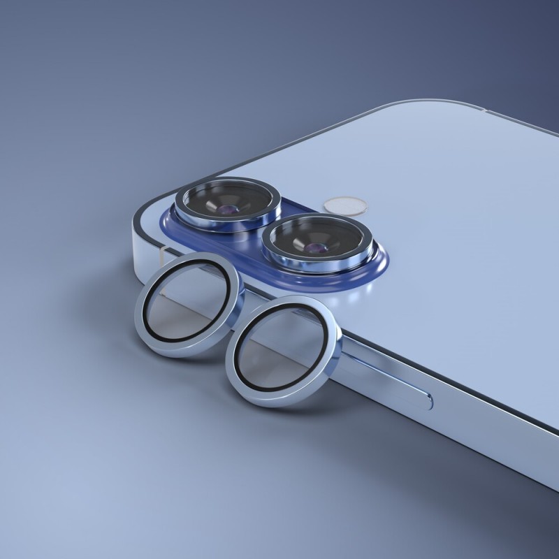 Etteri протектор метални рингове за задна камера за iPhone 17 (6.3), син