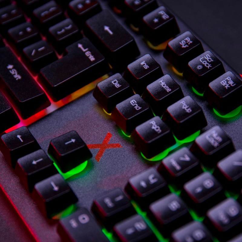 Геймърска светеща клавиатура за компютър Maxlife Gaming MXGK-200, RGB, с кабел 1.8м, Черна