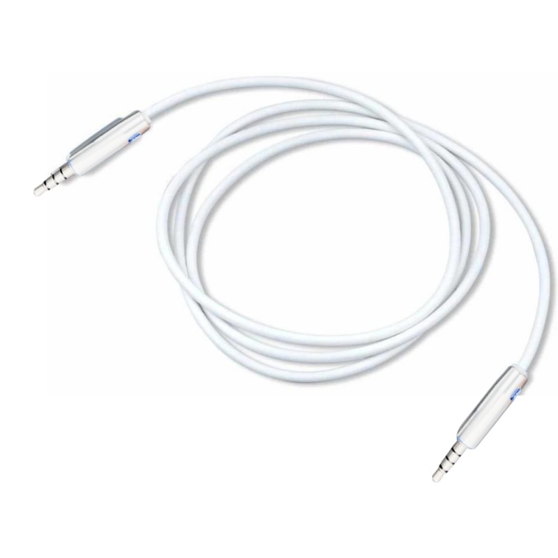 Кабел AUX 3 pins MBX метален жак 1м, Бял