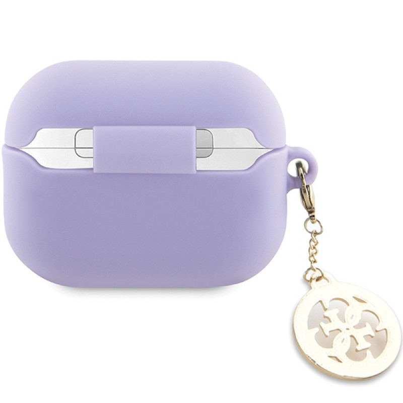 Калъф силиконов за Airpods Pro 2 слушалки Guess Silicone 4G Diamond Charm, Лилав