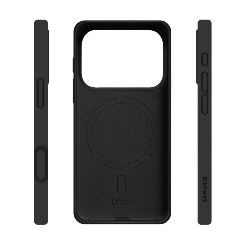 Кейс Etteri Silicone Mag case, За iPhone 17 Pro (6.3), Черен