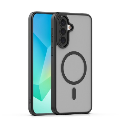 Кейс Mag Matt с цяла дупка за камерите за Samsung Galaxy A37 черен