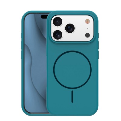 Кейс Silicone Thin Mag за iPhone 16 (6.1), тюркоазен