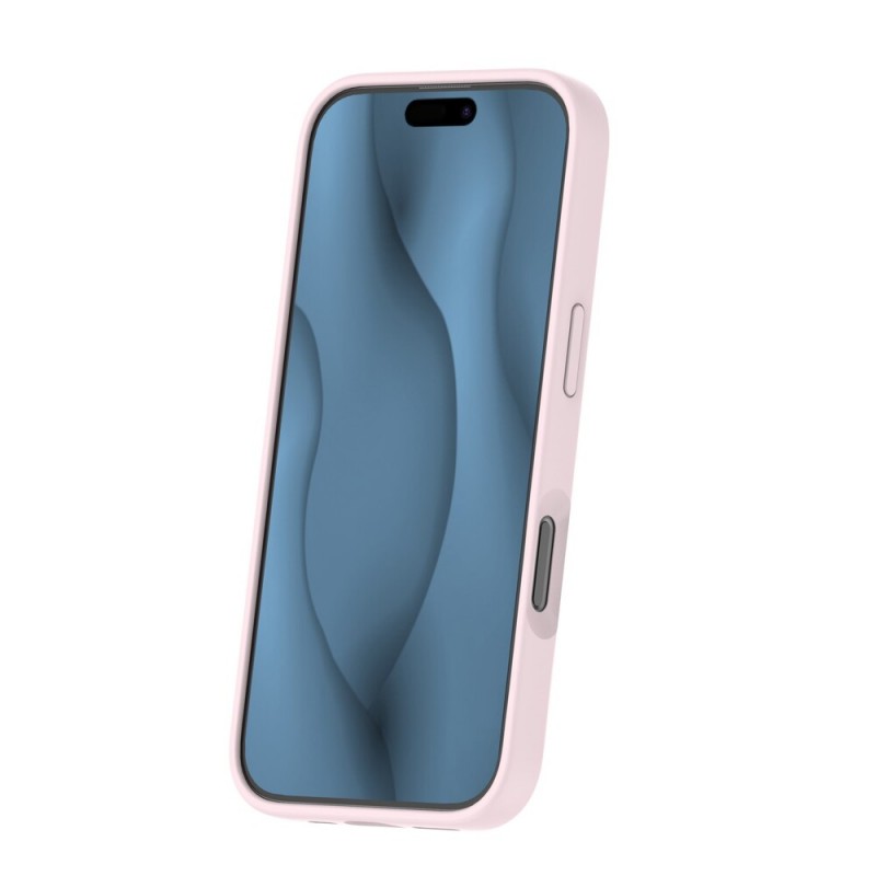 Кейс Silicone Thin Mag за iPhone 16 Pro (6.3), светлорозов
