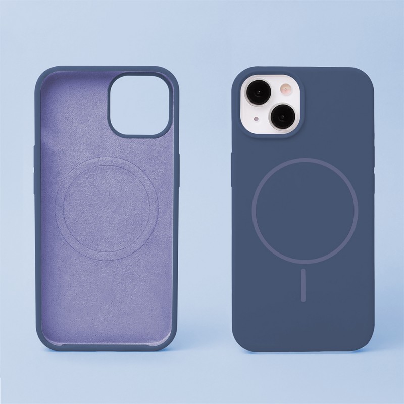 Кейс Silicone Thin Mag за iPhone 16 Pro (6.3), тъмносин