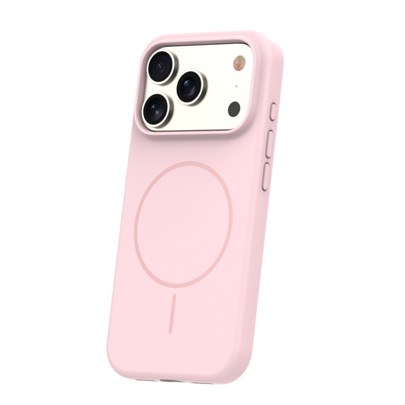 Кейс Silicone Thin Mag за iPhone 17 Pro (6.3), светлорозов