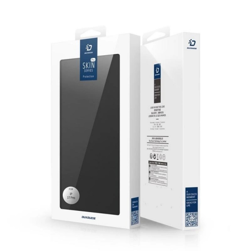 Кожен калъф тефтер Dux Ducis SKIN PRO, За iPhone 17 Pro (6.3), Черен