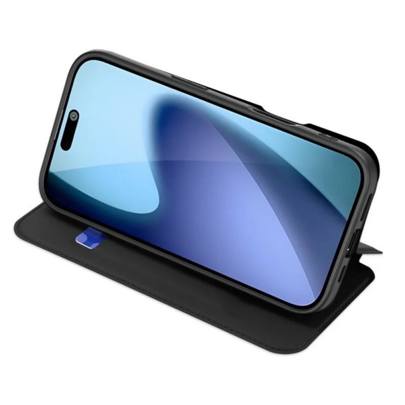 Кожен калъф тефтер Dux Ducis SKIN PRO, За iPhone 17 Pro Max (6.9), Черен