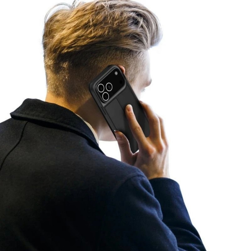 Кожен калъф тефтер Dux Ducis SKIN PRO, За iPhone 17 Pro Max (6.9), Черен