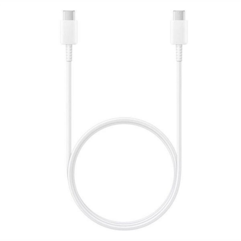 Оригинален кабел Samsung USB-C - USB-C, EP-DA705BBE, 1м, 3A, в плик, Бял