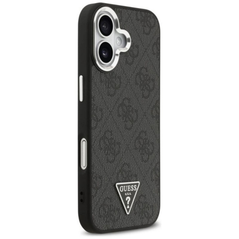 Оригинален кейс Guess 4G Triangle Metal Logo MagSafe, За iPhone 17 (6.3), Черен