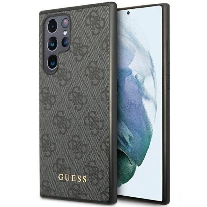 Оригинален кейс Guess HC 4G Metal Gold Logo, За Samsung Galaxy S24 Ultra (S928B), Черен