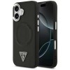 Оригинален кейс Guess Leather Triangle Metal Logo, За iPhone 17 (6.3), Черен