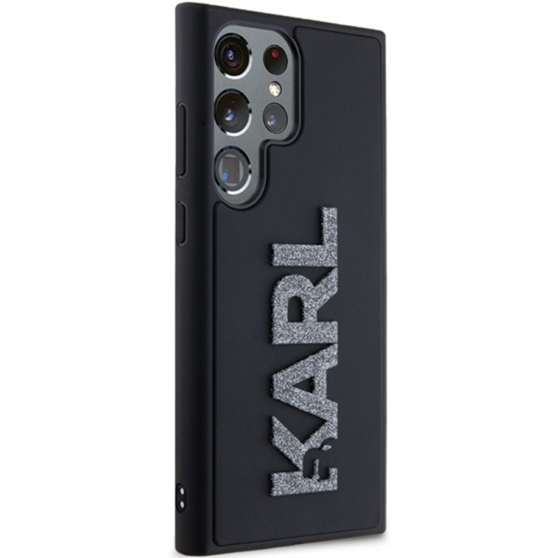 Оригинален кейс Karl Lagerfeld HC 3D Logo Glitter, За Samsung Galaxy S24 Ultra (S928B), Черен