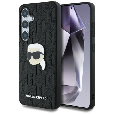 Оригинален кейс Karl Lagerfeld Monogram Pin Logo Karl Head, За Samsung Galaxy S25, Черен