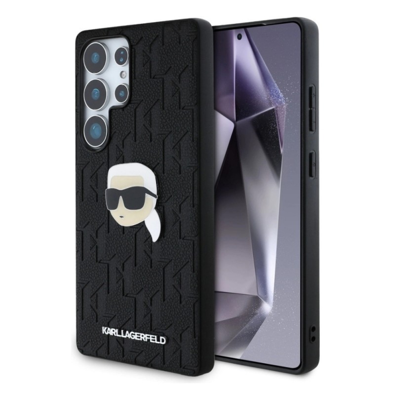 Оригинален кейс Karl Lagerfeld Monogram Pin Logo Karl Head, За Samsung Galaxy S25 Ultra, Черен