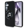 Оригинален кейс Karl Lagerfeld Silicone Double Heads And Circle MagSafe, За Samsung Galaxy S25, Черен