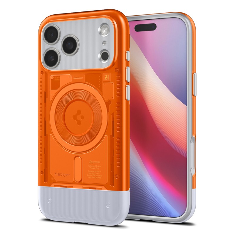 Оригинален кейс Spigen Classic C1 MagSafe, За iPhone 17 Pro (6.3), Оранжев