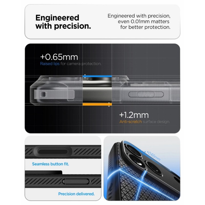 Оригинален кейс Spigen Liquid Air, За iPhone 17 Pro (6.3), Черен