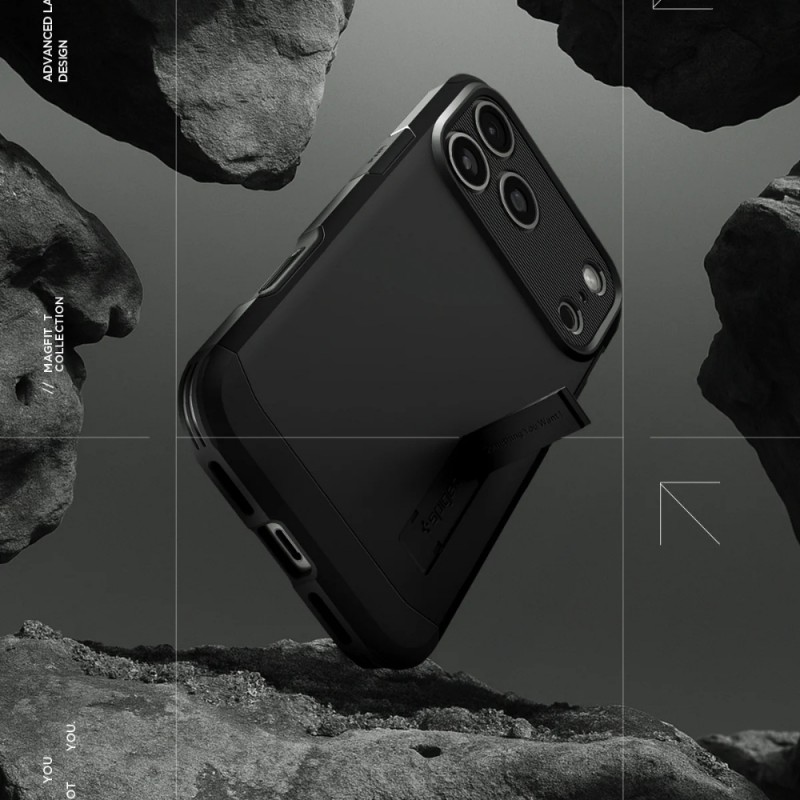 Оригинален кейс Spigen Tough Armor T Magsafe, За iPhone 17 Pro Max (6.9), Черен