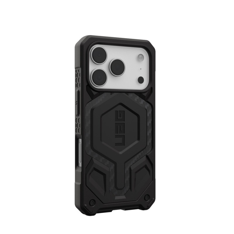 Оригинален кейс UAG Monarch Pro Carbon Fiber, За iPhone 17 Pro (6.3), Черен