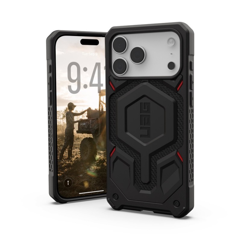 Оригинален кейс UAG Monarch Pro Kevlar, За iPhone 17 Pro Max (6.9), Черен