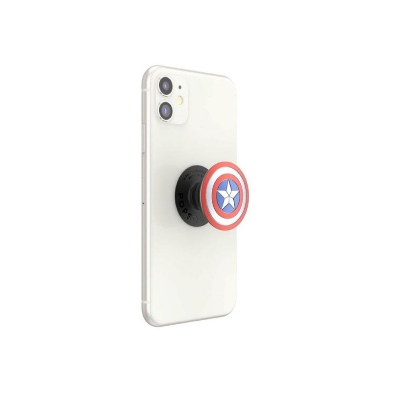 Оригинален попсокет PopSockets® PopGrip License Enamel Domed Captain America Shield, Многоцветен