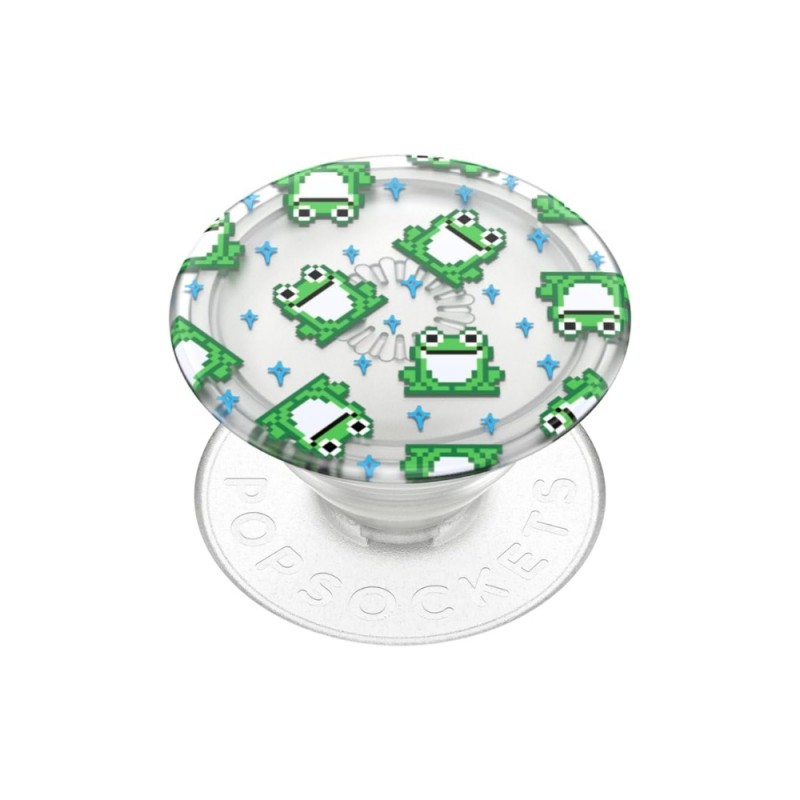 Оригинален попсокет PopSockets® PopGrip PlantCore 8 Bit Frogs, Многоцветен
