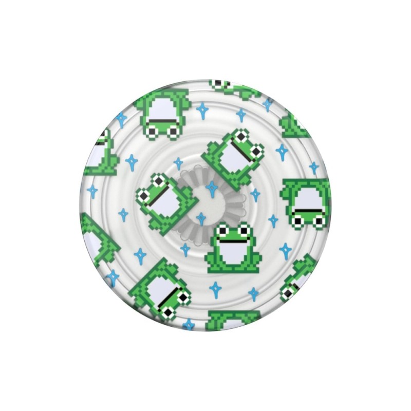 Оригинален попсокет PopSockets® PopGrip PlantCore 8 Bit Frogs, Многоцветен