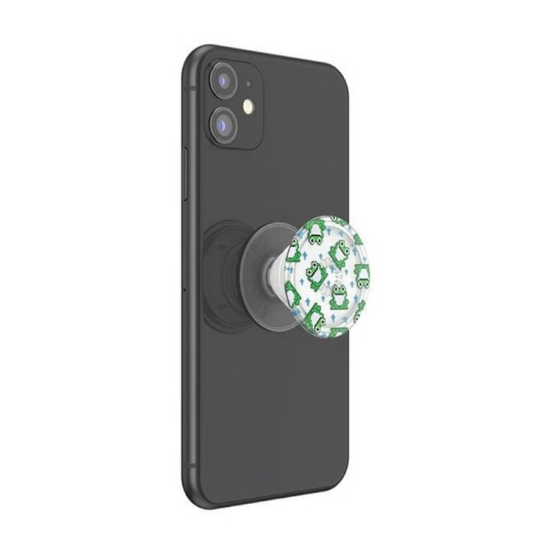 Оригинален попсокет PopSockets® PopGrip PlantCore 8 Bit Frogs, Многоцветен