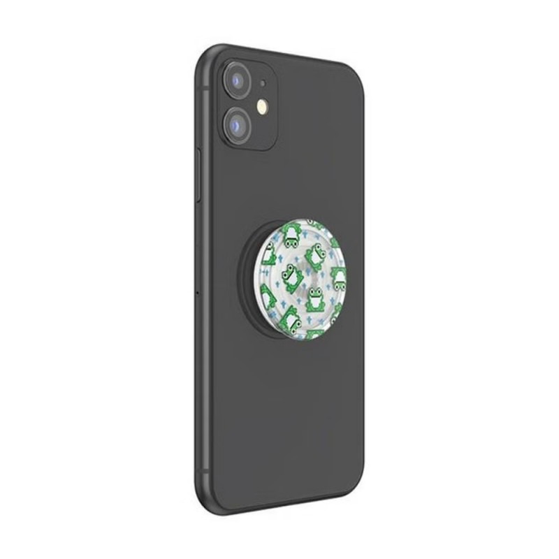 Оригинален попсокет PopSockets® PopGrip PlantCore 8 Bit Frogs, Многоцветен