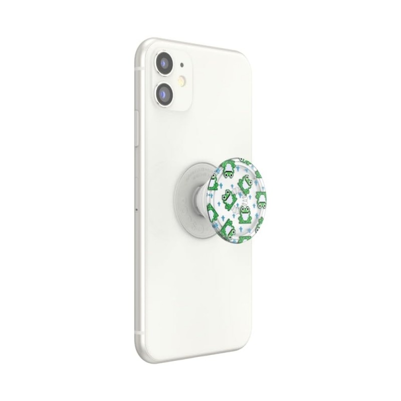 Оригинален попсокет PopSockets® PopGrip PlantCore 8 Bit Frogs, Многоцветен