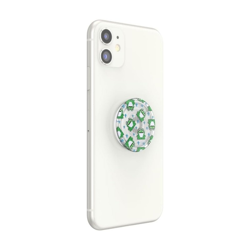 Оригинален попсокет PopSockets® PopGrip PlantCore 8 Bit Frogs, Многоцветен