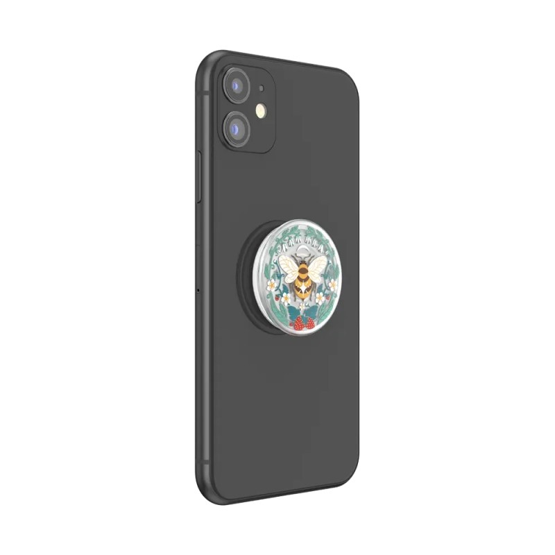 Оригинален попсокет PopSockets® PopGrip PlantCore Bee Boho, Многоцветен