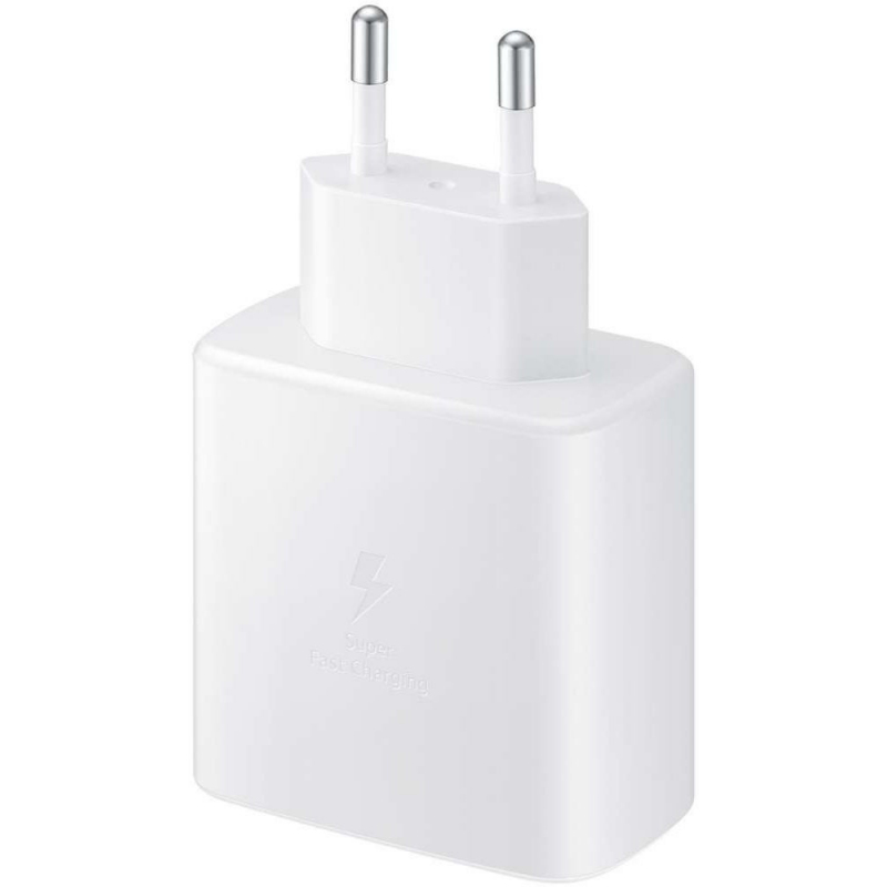 Оригинално Зарядно устройство адаптер Samsung 45W USB-C, EP-TA845 220V Super Fast Charging в плик, Бял