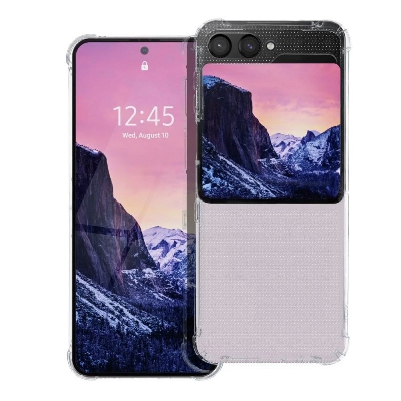 Пластмасов кейс MBX със силиконова рамка, За Samsung Galaxy Z Flip5 5G, Прозрачен