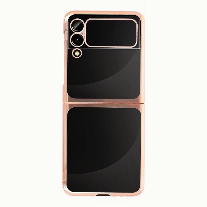 Пластмасов прозрачен кейс MBX с кант, За Samsung Galaxy Z Flip3 5G, Златист