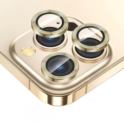Протектор задна камера метални рингове MBX за iPhone 15 Pro, 15 Pro Max, Златист