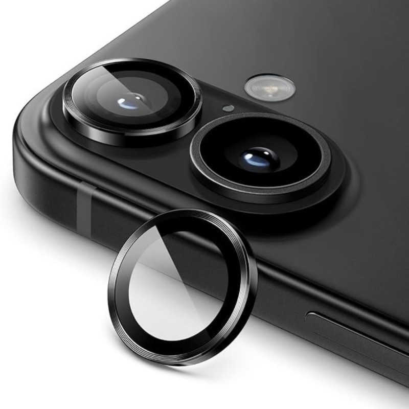 Протектор задна камера метални рингове MBX за iPhone 17, Черен