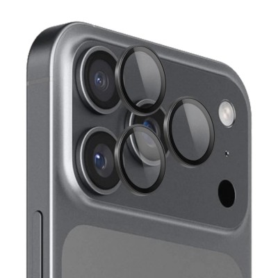 Протектор задна камера метални рингове MBX за iPhone 17 Pro, 17 Pro Max, Черен