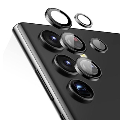 Протектор задна камера метални рингове MBX за Samsung Galaxy S22 Ultra 5G (S908B), Черен