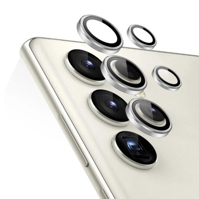 Протектор задна камера метални рингове MBX за Samsung Galaxy S23 Ultra (S918B), Сребрист
