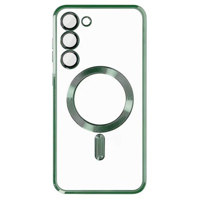 Силиконов кейс bSmart Chrome Magsafe с протектори за камерите, За Samsung Galaxy A27, Зелен