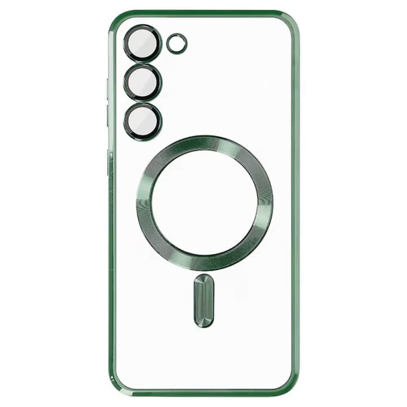 Силиконов кейс bSmart Chrome Magsafe с протектори за камерите, За Samsung Galaxy A27, Зелен