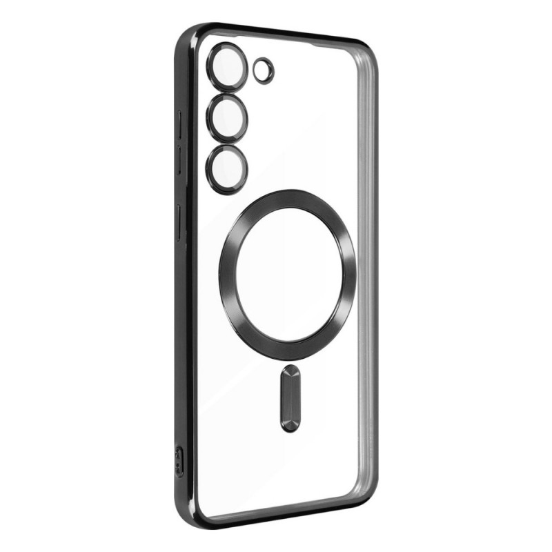 Силиконов кейс bSmart Chrome Magsafe с протектори за камерите, За Samsung Galaxy S25 FE, Черен