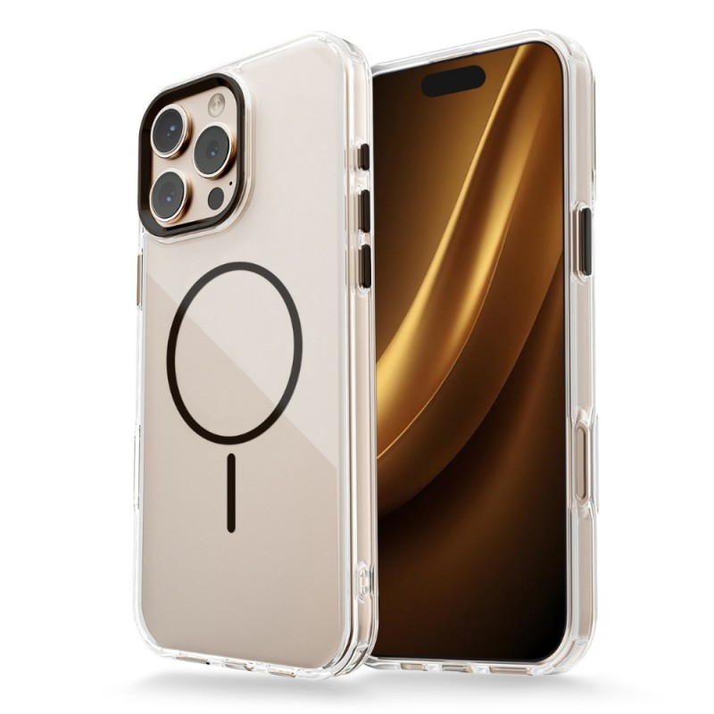 Силиконов кейс bSmart Clear Thin Magsafe, За iPhone 17 (6.3), Черен