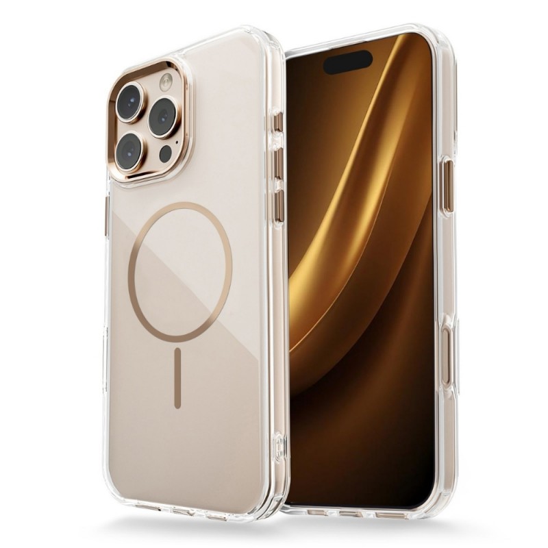 Силиконов кейс bSmart Clear Thin Magsafe, За iPhone 17 Air (6.9), Златен