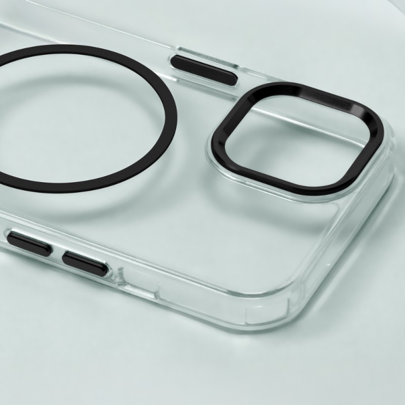 Силиконов кейс bSmart Clear Thin Magsafe, За iPhone 17 Pro (6.3), Черен